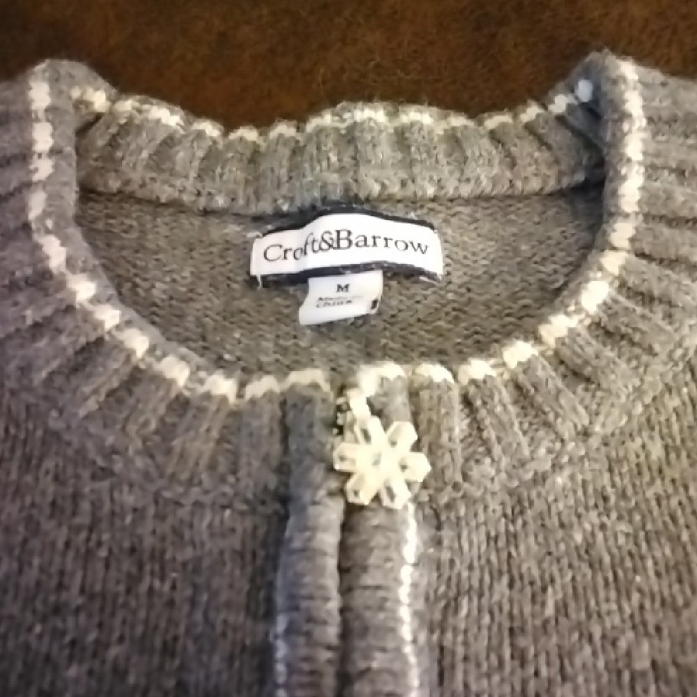 Gray Snowflake Sweater - image 2